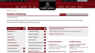 Student Gateway | University of South Carolina