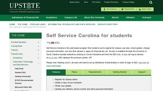 Self Service Carolina for Students | USC Upstate