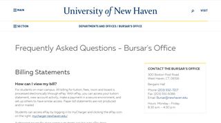 Frequently Asked Questions - Bursar's Office - University of New ...