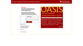 OASIS:Login - University of Southern California