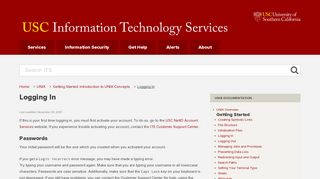 Logging In | IT Services | USC