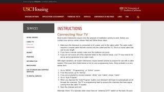 Instructions | USC Housing