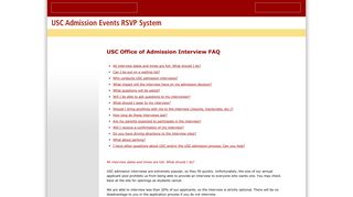 USC Office of Admission Interview FAQ