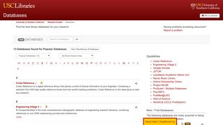 Databases: Popular Databases - USC Libraries Research Guide
