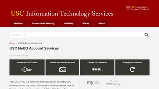 USC NetID Account Services | IT Services | USC