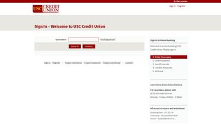 USC Credit Union: Home Banking