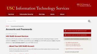 Accounts and Passwords | IT Services | USC