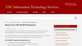 About Your USC NetID Passphrase | IT Services | USC
