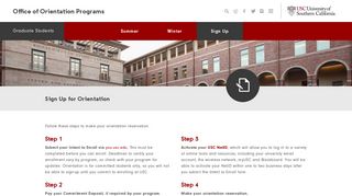 Sign Up – USC Office of Orientation Programs