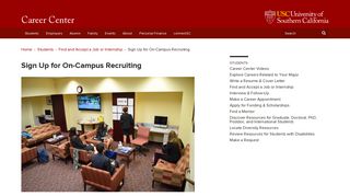 Sign Up for On-Campus Recruiting | Career Center | USC