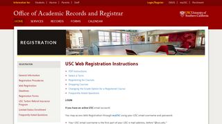 USC Web Registration Instructions - Registration - Office of Academic ...