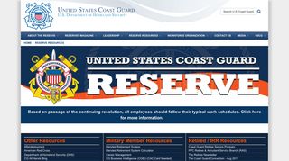 Reserve Resources - Coast Guard Reserve