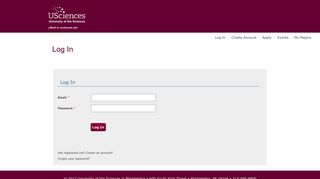 Log In - University of the Sciences - USciences