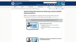 Online Filing Information for Attorneys and Accredited ... - USCIS