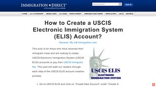 How to Create a USCIS Electronic Immigration System (ELIS) Account?