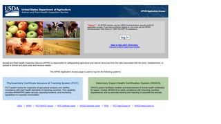 USDA APHIS Application Access - Home to PCIT and VEHCS.