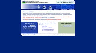 VSPS Veterinary Services Process Streamlining - USDA