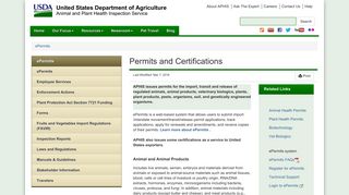 USDA APHIS | Permits and Certifications