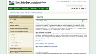 USDA APHIS | Permits