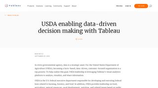 USDA enabling data-driven decision making with Tableau | Tableau ...