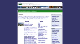 RD Datasets - USDA Service Center Agencies Online Services
