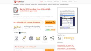 Fillable Online usdaminc sc egov usda MA Users Overview - USDA ...