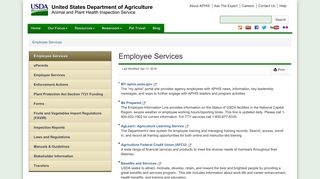 USDA APHIS | Employee Services Home Page