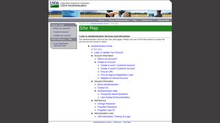 Site Map - USDA eAuthentication