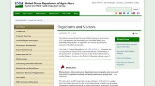 USDA APHIS | Organisms and Vectors