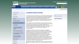 Customer Service Center | USDA Rural Development
