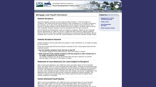 Loan Payoff Information - RD Home Loans - USDA