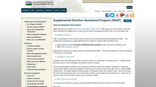 General Retailer Information - USDA Food and Nutrition Service