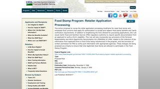 Food Stamp Program: Retailer Application Processing | Food and ...