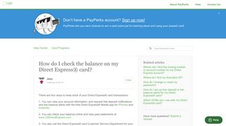 How do I check the balance on my Direct Express® card? – Help Center