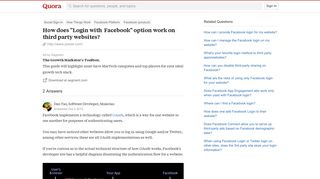 How does 'Login with Facebook' option work on third party websites ...