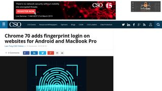 Chrome 70 adds fingerprint login on websites for Android and ... - CSO