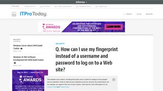 Q. How can I use my fingerprint instead of a ... - Windows IT Pro