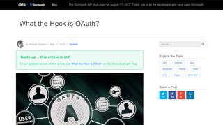 What the Heck is OAuth? | Stormpath