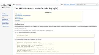 Use SSH to execute commands (DSA key login) - MikroTik Wiki