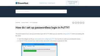 How do I set up passwordless login in PuTTY? – DreamHost