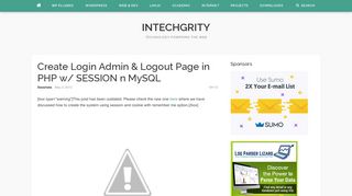 Create Login Admin & Logout Page in PHP w/ SESSION n MySQL ...