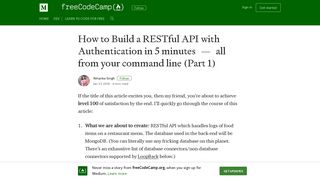 How to Build a RESTful API with Authentication in 5 minutes — all from ...