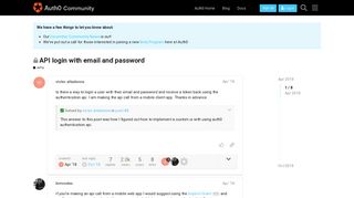 API login with email and password - Auth0 Community