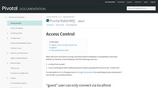 Access Control | Pivotal RabbitMQ Docs
