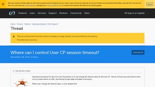 Where can I control User CP session timeout? | ExpressionEngine 2 ...