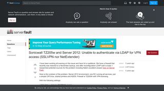 Sonicwall TZ205w and Server 2012: Unable to authenticate via LDAP ...