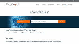 LDAP Integration in SonicOS 6.5 and Above | SonicWall
