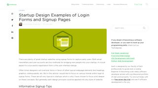 Startup Design Examples of Login Forms and Signup Pages ...
