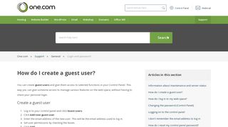 How do I create a guest user? – Support | One.com