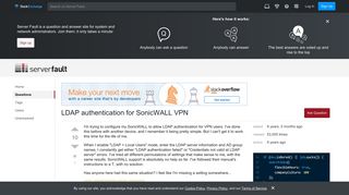 LDAP authentication for SonicWALL VPN - Server Fault